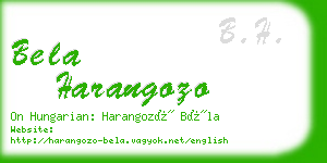 bela harangozo business card